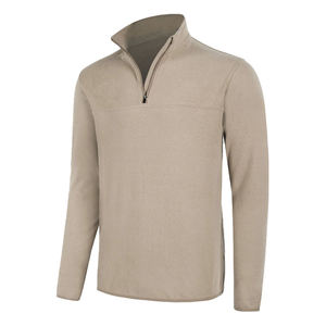 Mens Quarter Zip Pullover Fleece Sweatshirt Solid Color Casual Warm Long Sleeve <b>Top</b> OEM ODM Wholesale Winter Fashion Clothing - Product Image 1