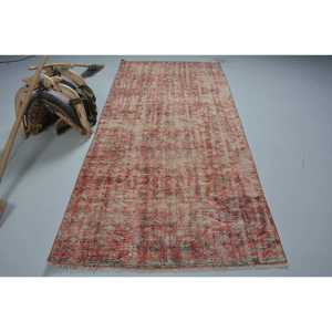 พรมวินเทจสไตล์ตุรกี ขนาด 4.2x8.9 ฟุต พรมลายสัตว์สีแดง ทำจากขนสัตว์ - Product Image 1