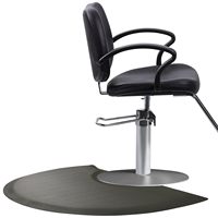 Tapis de sol anti-fatigue moderne pour salon de coiffure et usage domestique, demi-cercle noir 3'x5', épaisseur 1/2 pouce