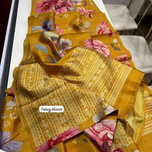 Superior semi Desi suave y suave tussar Impresión digital Venta al por mayor Sari tiendas en Hyderabad - Product Image 1