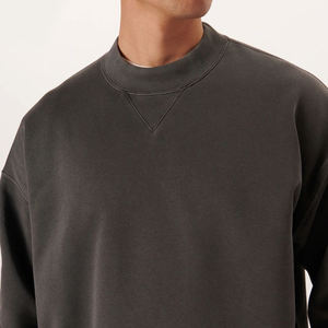 Sudadera con Capucha de Diseñador para Hombre, Estilo Vintage, Color Sólido, Ligera, Cuello Redondo, con Hombros Caídos, Ropa Casual de Calle - Product Image 2