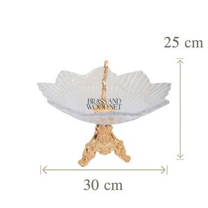 Frutero de pedestal de cristal y latón macizo - Product Image 5
