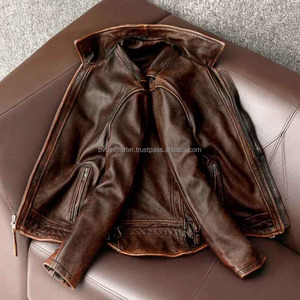 Blouson Bomber Unisexe en Peau de Mouton Véritable Enduite Camouflage avec Fermetures Éclair pour Grossistes - Product Image 3