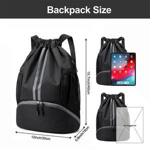 حقيبة رياضية كبيرة للعطلات الأسبوعية مع حزام سحب - حقيبة للسباحة والصالة الرياضية مع حجرة للأحذية وجيب مقاوم للماء للنساء والرجال - Product Image 2