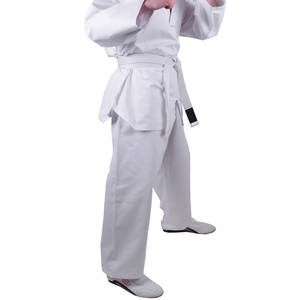 Uniformes de Taekwondo transpirables en blanco liso Conjuntos Precio barato Nuevo diseño Ropa de artes marciales Uniforme de Taekwondo - Product Image 6