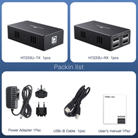 HT233U Usb2.0 Ethernet Rj45 Usb 1 in 4 Out 50M Kabel Ekstensi Usb Mengadopsi Koneksi Ethernet Standar IEEE-568B