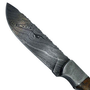 มีดเหล็กดามัสกัสล่าสัตว์ผลิตอย่างมืออาชีพด้ามจับไม้ออกแบบสไตล์ของคุณเอง - Product Image 3