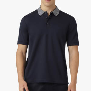 2025 dernière conception couleur unie 230GSM col montant pour Polo T-Shirt pour hommes tendance en ligne Street Wear - Product Image 1