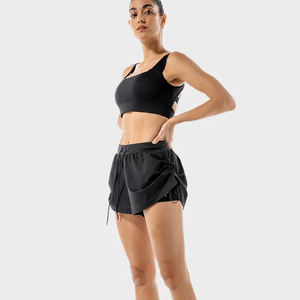 กางเกงผู้หญิงเอวกลาง ไซส์ใหญ่ ผ้าฝ้ายผสมสแปนเด็กซ์ ยืดหยุ่น ระบายอากาศดี ซับในสองชั้น ทรงสกินนี่ รัดเชือก แห้งเร็ว เหมาะสำหรับเล่นกีฬา - Product Image 4