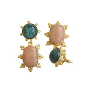 Pendientes de Latón al por Mayor, Diseño de Piedra Natural en Bruto, Acabado de Latón Satinado, Patrón de Diseñador Único, Premium, Listos para B2B - Product Image 2