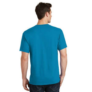 Venta al por mayor camiseta azul algodón Unisex transpirable camiseta para hombre - Product Image 5