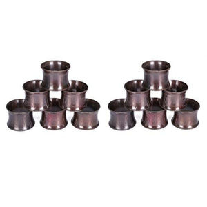 Handcrafted Antique Copper <b>Hammered</b> Metal Napkin Rings Tissue <b>Holder</b> Classic Style Eco-Friendly Customizable for Wedding Dinner - Product Image 1