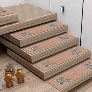 Tapis ethnique, tapis imprimé avec un motif floral beige moderne - Product Image 4