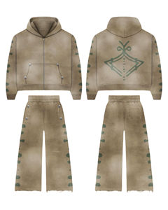 Custom 2025 <b>Oversized</b> Tracksuit Sun Faded Striped Zip up <b>Hoodie</b> and Sweatpants Set Acid Wash Sweat Suit <b>Hoodie</b> for Men - Product Image 1