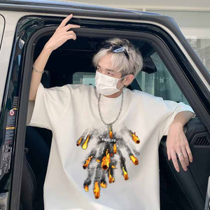 2025 personnalisé hommes décontracté coupe ample demi-cou haut à manches longues rue mode inspiré T-Shirt avec motif de caractère - Product Image 3