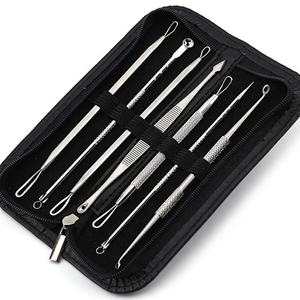 Kit d'outils pour enlever les points noirs et les comédons en acier inoxydable personnalisable 7 pièces, fabriqué au Pakistan - Product Image 1