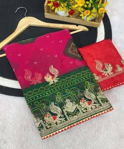 DERNIÈRE GEORGETTE ZARI BRODERIE TRAVAIL SAREE AVEC CHEMISIER NON COUDU FESTIVAL WEAR PRIX DE GROS VÊTEMENT ETHNIQUE - Product Image 2