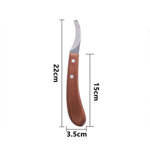 Couteau à sabot de précision de haute qualité avec pic à sabot lame en acier inoxydable pour droitier Topper en laiton avec manche en bois - Product Image 5