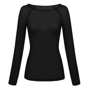 Camisas de manga larga para mujer a la moda, camisetas de poliéster con cuello redondo sólido para blusas informales/clásicas con cuello redondo para mujer - Product Image 5