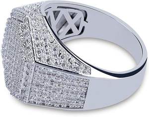 Anillo de Compromiso Hexagonal de Plata de Ley 925 con Moissanita en Engaste de Bisel, Chapado en Oro, Estilo Vintage para Mujer - Product Image 4