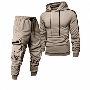 Pantalones de chándal para correr de Algodón 100% con logotipo personalizado para hombre, conjunto de ropa de entrenamiento para invierno con Sudadera con capucha para hombre - Product Image 3