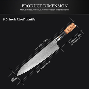 Vente en gros Personnalisé Qualité supérieure OEM ODM Service Chef Damas Couteau professionnel en acier inoxydable Manche en résine noire Cuisine - Product Image 6