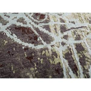 พรมขนสัตว์ผสมไหมไผ่ถักมือสีน้ำตาลเบจลายพิมพ์นามธรรมรูปทรงสี่เหลี่ยมผืนผ้าสำหรับห้องนั่งเล่นและทางเดินในบ้าน-รุ่น Skwb-15 - Product Image 3