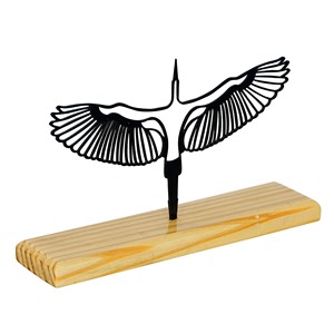 Escultura de Mesa de Alambre Metálico Negro Premium con Base de Madera, Adorno Decorativo Contemporáneo para Escritorio o Estante, Venta al por Mayor desde India - Product Image 1