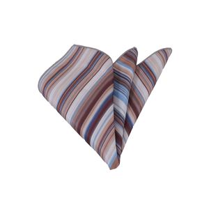 Pañuelo de bolsillo a rayas horizontales en tonos marrones para hombre adulto - Product Image 1