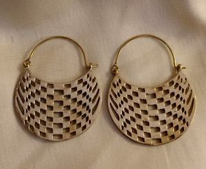 Pendiente liso Pendientes de aro elegantes Fabricante de joyas de latón y venta al por mayor de La India - Product Image 1