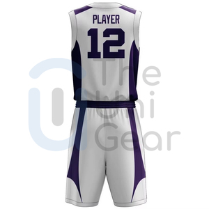 Tenue de basket-ball sur mesure, dernière conception, respirante, à séchage rapide, anti-humidité, 100% polyester, ensembles sans manches - Product Image 2