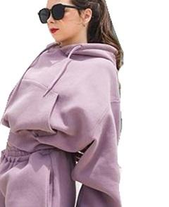 ชุดวอร์มสองชิ้นแบบมีซิปสำหรับสตรีทรงโอเวอร์ไซส์สำหรับฤดูหนาว - Product Image 4