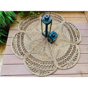 พรมฟางข้าวผักตบชวาธรรมชาติทำมืออเนกประสงค์ noveltie แรงบันดาลใจจากเวียดนามสำหรับการตกแต่งกองกำมะหยี่ความสูงสำหรับห้องครัวห้องรับประทานอาหาร - Product Image 6