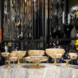 Cuenco para servir chapado en oro y Metal de forma redonda, textura de cocodrilo para el hogar y el Hotel, cuencos decorativos para cenas japonesas - Product Image 2