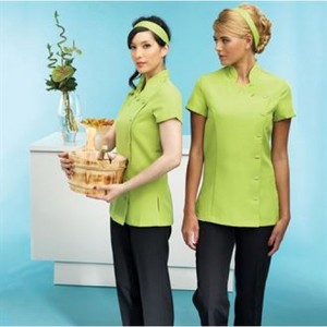 Custom Ladies Beauty Spa Peluquería Salón de manga corta Orquídea Belleza y Spa Túnica Top Mujeres Masaje Terapeuta Uniforme - Product Image 3