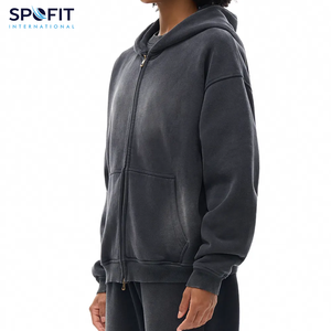 Vente en gros de pulls à capuche en coton épais pour hommes sweats à capuche surdimensionnés avec impression personnalisée sweats à capuche avec double fermeture éclair de haute qualité - Product Image 4