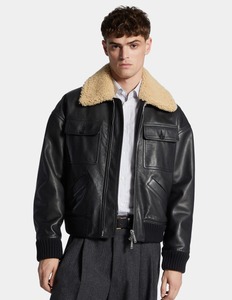 แจ็กเก็ตหนังวัวอย่างเป็นทางการพร้อมคอตั้งโลโก้ด้านหน้ากันน้ำเป็นมิตรกับสิ่งแวดล้อม - Product Image 2