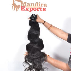 100% non transformé brut pas cher naturel bodywave vendeur vierge faisceaux couleur noire machine double trame brésilien cheveux humains - Product Image 6