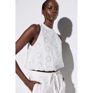 Blusa Elegante para Mujer en 100% Algodón, Estilo Casual, Camisa de Oficina con Logotipo Frontal, Cuello Redondo, Manga Corta, Corte Regular para Damas - Product Image 1