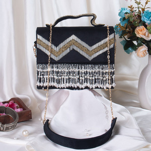 Nouvelle arrivée en osier frange rabat broderie Vintage naturel sacs à main pochette sac à bandoulière pour femmes et filles par LUIXURY CRA - Product Image 4