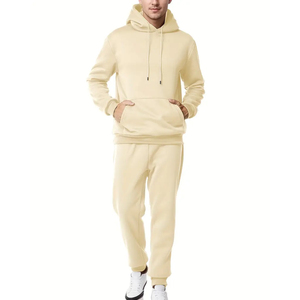 Ensemble de survêtement pour homme décontracté, respirant et confortable, ensemble de survêtement à capuche pour homme, 100% coton, logo personnalisé, surdimensionné, slim - Product Image 1