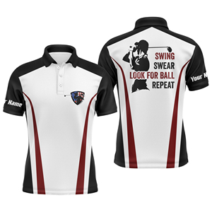 Sublimation haute Performance coupe sèche grande taille hommes Polyester Logo personnalisé bouton avant à manches courtes 300g Golf Polo t-shirts - Product Image 6