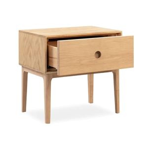 Mesita de noche moderna de madera maciza de teca con cajón, elegante diseño minimalista ecológico para almacenamiento de dormitorio, muebles para el hogar - Product Image 6