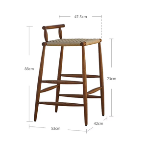 Taburete de <span class=keywords><strong>Bar</strong></span> de Madera de Teca de Lujo, Silla de Barra Moderna para Exteriores con Mimbre de PE, Silla Alta Minimalista para Jardín, para <span class=keywords><strong>Bar</strong></span> de Villa Australiana - Product Image 6
