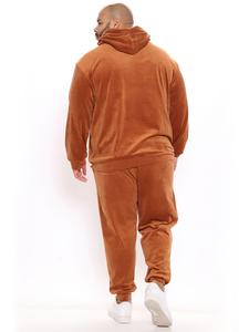 2024 automne velours hommes ensemble solide survêtement Homewear costumes velours décontracté ensembles lâche hommes Jogging costume - Product Image 6