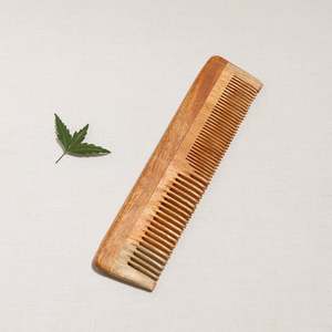 Viral 2025 Ensemble de peignes à cheveux en bois de qualité supérieure Pêche noire naturelle et bois de neem, barbe, bébé, massage et brosse à dents larges - Product Image 4