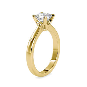 Nouvelle bague solitaire personnalisée de luxe à la mode coupe princesse bague solitaire à 6 griffes or 1 pièce diamant classique pour femme or jaune - Product Image 6