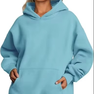 เสื้อฮู้ดสวมหัวแบบธรรมดาสำหรับผู้หญิงเสื้อฮู้ดผ้าฟลีซกันหนาวคุณภาพสูง OEM/ODM มีให้เลือก2ชิ้น - Product Image 5