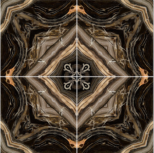 Grand Carreaux Vitrifiés en Céramique Émaillée Série BookMatch Moderne 600x600mm Finition Brillante Carré Imperméable pour Utilisation en Atelier Haut - Product Image 6