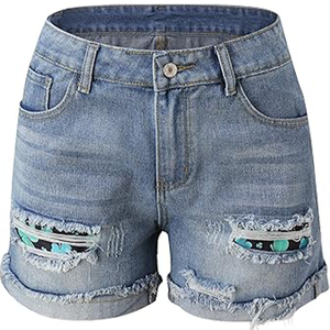 À la mode pour hommes taille élastique Denim Shorts vente chaude Logo personnalisé Baggy décontracté Streetwear pour hommes et unisexe - Product Image 1